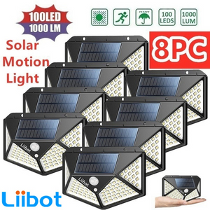 Liibot 102 100 LED Solar Light Outdoor Lamp Powered Sunlight 3 Modes PIR Motion Sensor for Garden Decoration Wall Street
