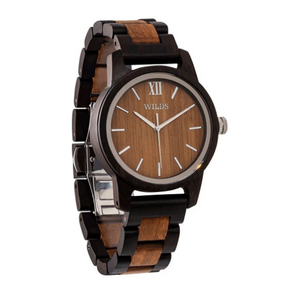 Men's Handmade Engraved Walnut Wooden Timepiece - Personal Message on the Watch