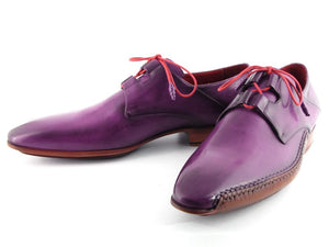 Paul Parkman Men's Ghillie Lacing Side Handsewn Dress Shoes - Purple  (ID#022-PURP)