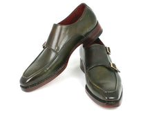 Load image into Gallery viewer, Paul Parkman Men&#39;s Double Monkstrap Goodyear Welted Shoes Green (ID#061-GREEN)