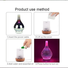 Load image into Gallery viewer, 3D Fireworks Glass Vase Shape Air Humidifier