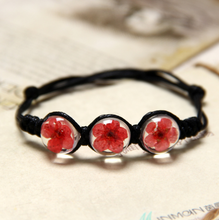 Load image into Gallery viewer, Bohemian hand-woven crystal bracelet four-leaf clover