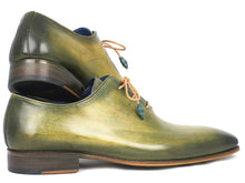 Charger l\&#39;image dans la visionneuse de la galerie, Paul Parkman Wholecut Plain Toe Oxfords Green Hanpainted Leather (ID#755-GRN)