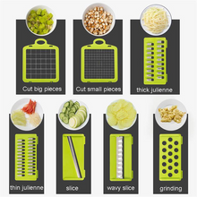 Load image into Gallery viewer, Mandoline Vegetable Fruit Slicer Grater Cutter Peeler Multifunctional Potato Peeler Carrot Grater Drain Basket Kitchen Tool