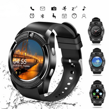Load image into Gallery viewer, V8 Round Women Smart Watch With Sim Card Sport Pedometer Android Digital Touch Watch Provide Spare Battery French Spain Watch