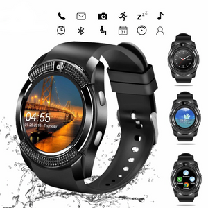 V8 Round Women Smart Watch With Sim Card Sport Pedometer Android Digital Touch Watch Provide Spare Battery French Spain Watch