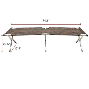 Outdoor Camping Traveling Cot Portable Camping Cot Military Grade Aluminum Frame Folding Perfect for Base Camping and Home Using