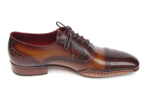 Paul Parkman Men's Captoe Oxfords Brown Shoes (ID#5032-BRW)