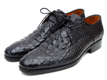 Load image into Gallery viewer, Paul Parkman Black Crocodile Embossed Calfskin Derby Shoes (ID#1438BLK)