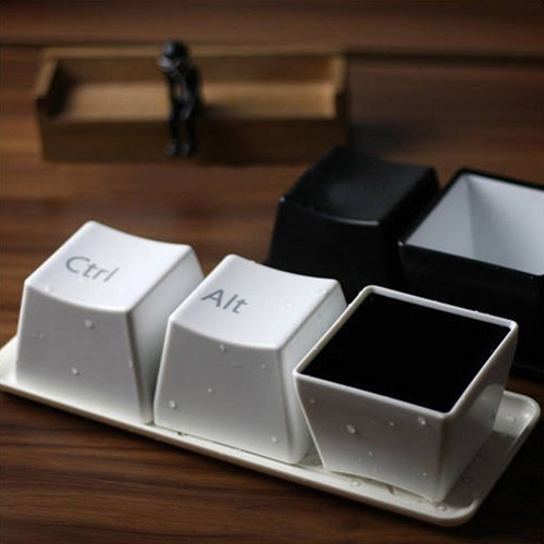 Ctrl ALT DEL Keyboard Key Design Coffee Tea Cup Container