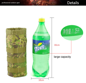 Tactical Drawstring Water Bottle Pouch Molle water kettle Carrier for 32oz 9.4"x3.7"bottle with 1000D Nylon waterproof fabric