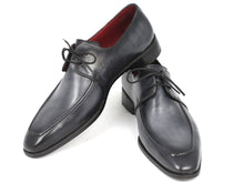 Load image into Gallery viewer, Paul Parkman Gray &amp; Black Apron Derby Shoes For Men (ID#13SX51)