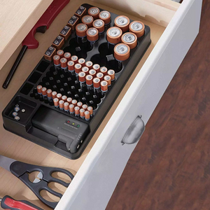 The Batterys Storage Organizer Case Battery Testers, Holds 110 Batteries Various Sizes for AAA, AA, 9V, C, D and Button