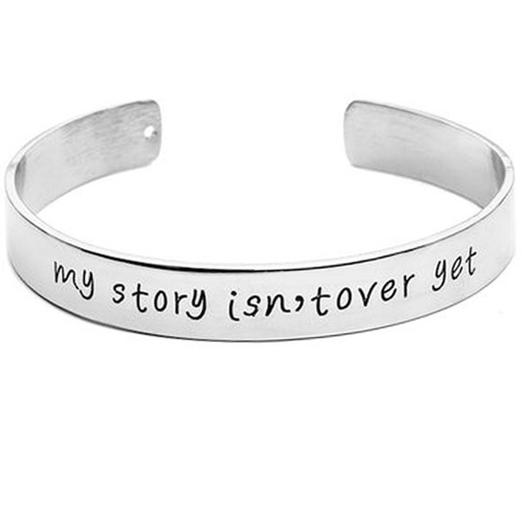 My Story Isnt Over Yet Engraved Bangle (Ships from USA)