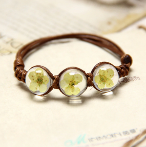 Bohemian hand-woven crystal bracelet four-leaf clover