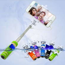 Load image into Gallery viewer, Foldable Super Mini Wired Selfie Stick Handheld Portable Foldable Foam Monopod Fold Self-portrait Stick with Cable for Sansung cases iphone