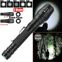 Load image into Gallery viewer, 990000LM Camping Flashlight Zoomable Upgraded Tactical T6 LED Torch Rechargeable 5 Modes 2x 18650 Battery + Charger