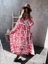 Charger l\&#39;image dans la visionneuse de la galerie, Women&#39;s Fashion Print Ruffle Neck Long Sleeve Resort Dress