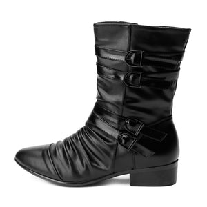 Men's Comfort Shoes Faux Leather Spring / Fall Boots 25.4-30.48 cm / Mid-Calf Boots Black