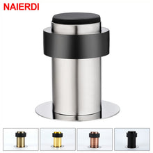 Load image into Gallery viewer, NAIERDI Rubber Door Stopper Stainless Steel Door Protective Pad Wall