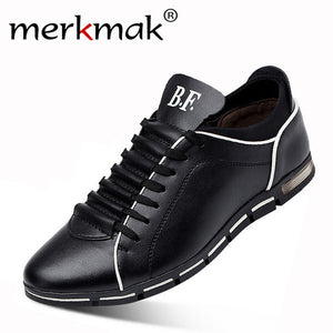 Merkmak Big Size 38-48 Men Casual Shoes Fashion Leather Shoes