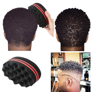 NUOLUX 2pcs Double Sides Oval Magic Twist Hair Sponge Afro Braid Style Dreadlock Coils Wave Hair Curl Sponge Brush