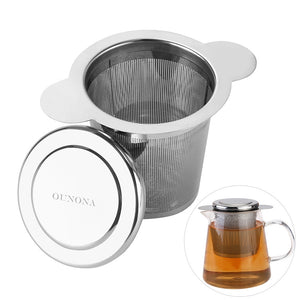 OUNONA Stainless Steel Filtering Loose Leaf Tea Infuser Basket for Cups and Mugs