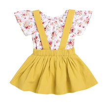 Load image into Gallery viewer, 2Pcs Infant Baby Girls Floral Print Rompers Jumpsuit Strap Skirt Outfits Set