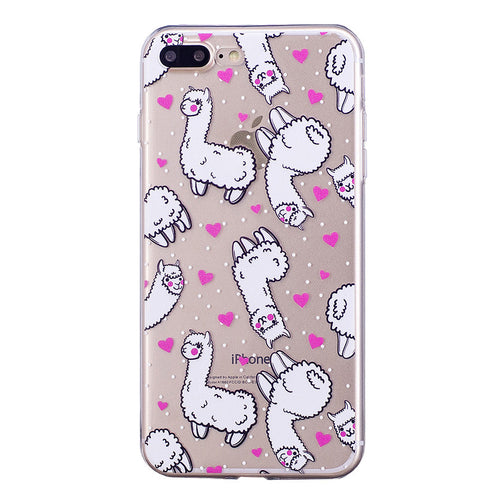 Cute Cartoon Design Phone Cover Transparent TPU Case Doughnut
