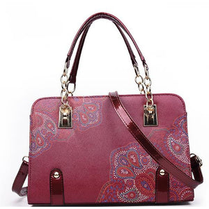 Women's Zipper Top Handle Bag PU(Polyurethane) Red / Purple / Light Green
