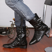 Charger l\&#39;image dans la visionneuse de la galerie, Men&#39;s Comfort Shoes Faux Leather Spring / Fall Boots 25.4-30.48 cm / Mid-Calf Boots Black